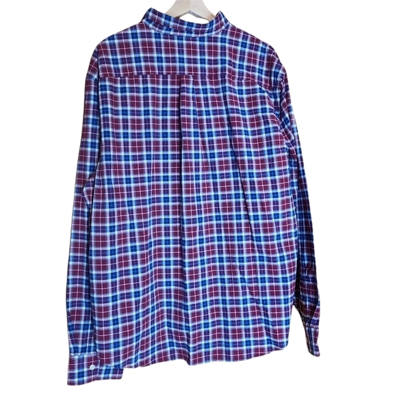 Old Navy XXL red blue plaid buttoned down long-sleeved shirt westerncore - Picture 8 of 14